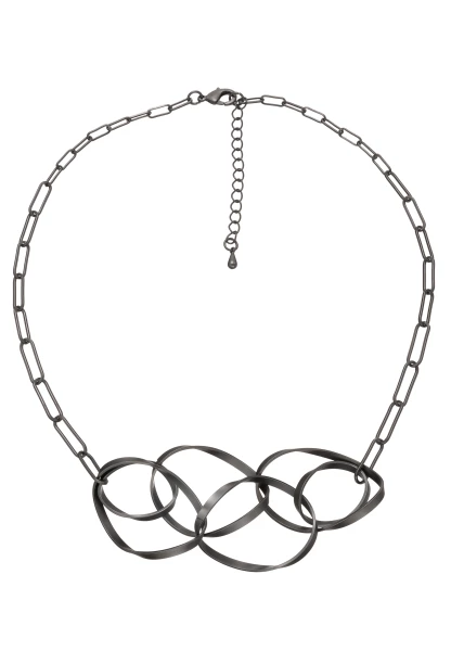 -50% SALE! Leslii Halskette Swing Oval Gunmetal