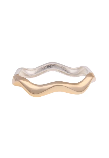 Leslii Armband Armreif Wellen Bicolor in Silber Gold