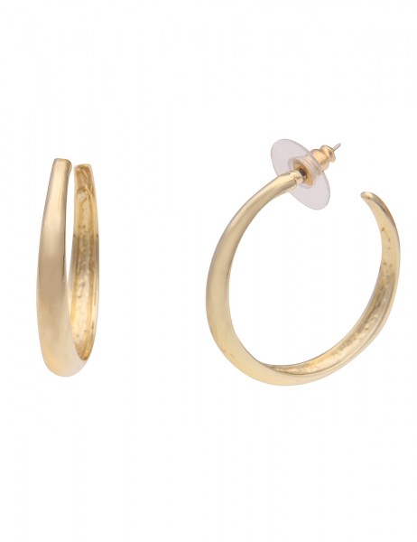 Leslii Damen-Ohrringe leichte Creolen Classic glänzende Ohrringe Modeschmuck Gold Hochglanz