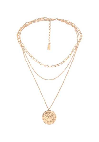 Leslii Damen-Kette Layering Muster Scheibe kurze Halskette goldene Modeschmuck-Kette in Gold