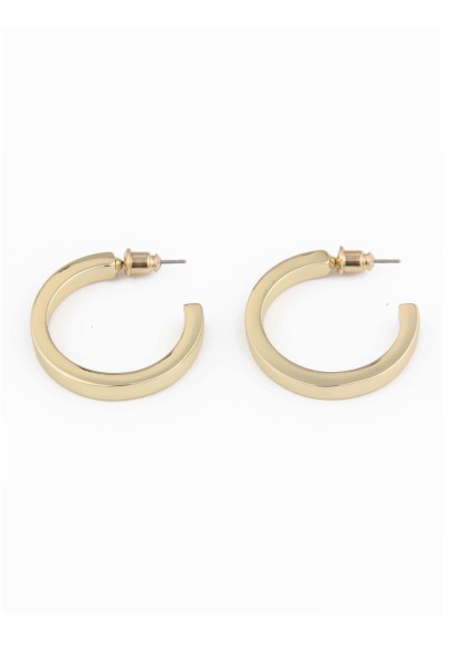 Leslii Damen-Ohrringe Creolen Hochglanz goldene Modeschmuck-Ohrringe in Gold