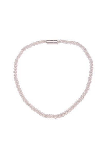 Leslii Damen-Kette Glieder-Kette kurze-Halskette Collier silberne Modeschmuck-Kette Silber