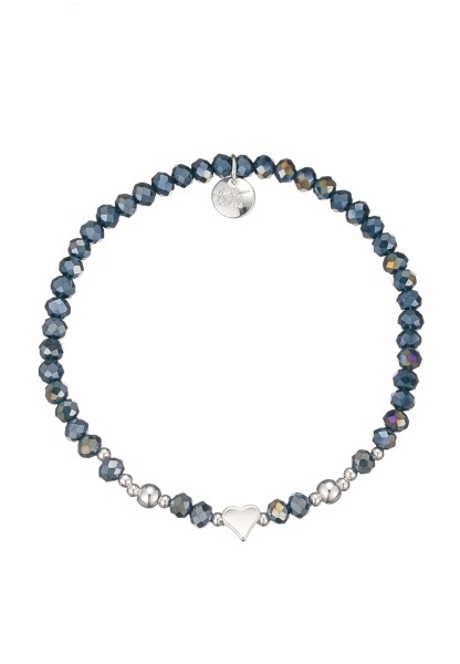 Leslii Damen-Armband Karoline Kristall Glasperlen dehnbar Blau