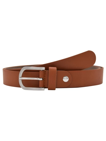 Leslii Premium Gürtel echter Leder-Gürtel brauner Gürtel Kalbs-Nappaleder 3cm breit Narbung Cognac