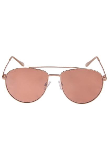 Leslii Sonnenbrille Damen Piloten-Brille Doppelsteg Designerbrille Sunglasses Metall Roségold