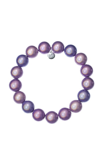 Leslii Reflective Pearl Perlen-Armband Magic 3D-Effekt Ø 12mm Lila