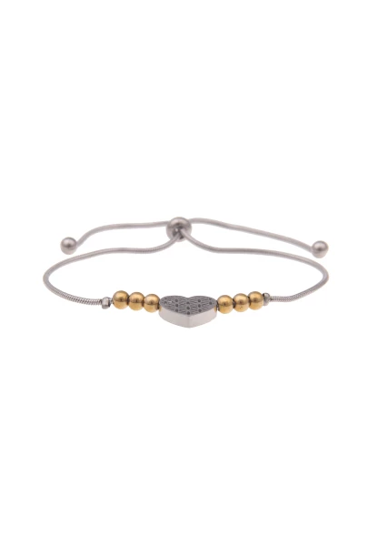 Leslii Armband Bicolor Muster Herz in Silber Gold